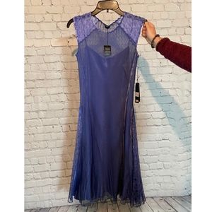 Komarov Chiffon Insert Dress Blue Ombre Size S